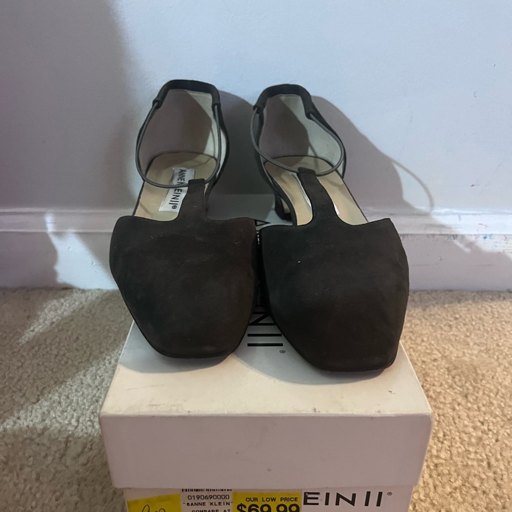 Anne Klein Sidney Khaki Suede
